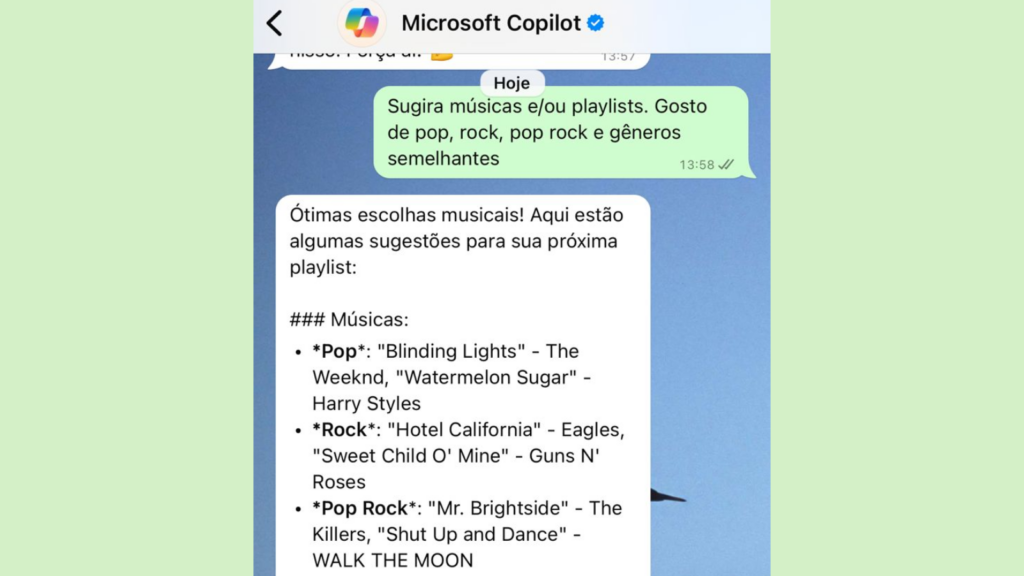 Copilot, de Microsoft, llega a WhatsApp. Descubra cómo utilizarlo. ¡En solo unos pocos pasos, puedes agregar IA a tu calendario de iPhone o Android y ahora puedes crear imágenes, corregir textos y mucho más! Échale un vistazo