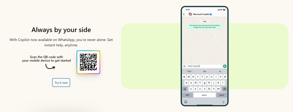 Paso a paso para acceder a Microsoft Copilot en WhatsApp en tu PC. Imagen: lucas gomes, smt
